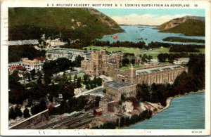 Vtg 1935 US Military Academy Aerial View West Point New York NY Postcard