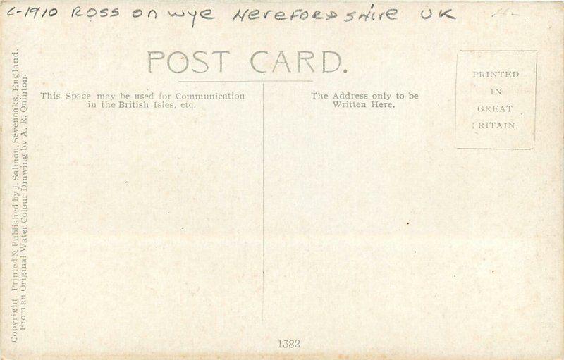 C-1910 Herefordshire UK Ross on Wye Salmon postcard 9908 