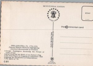 American Revolution Bicentennial Philadelphia PA Continental Postcard 1976