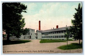 1911 JP Bonnett & Son and Bishop Co Plants North Attleboro MA Antique Postcard