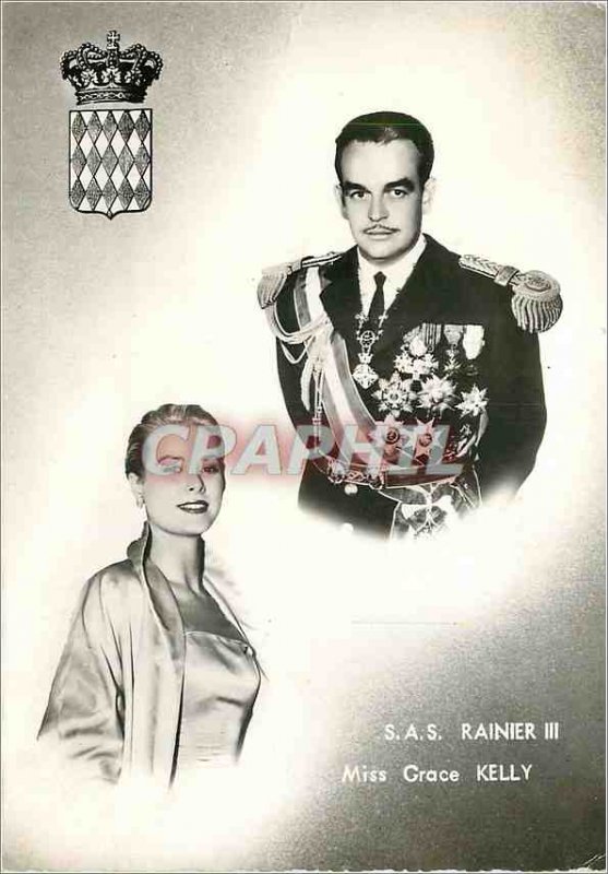 Postcard Modern HSH Rainier III Miss Grace Kelly