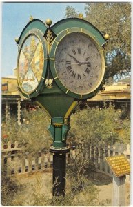 TOWN CLOCK Ghost Town KNOTT'S BERRY FARM Buena Park, CA 1950s Vintage Postcard