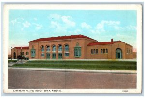 Yuma Arizona Postcard Southern Pacific Depot Exterior View c1930 Vintage Antique