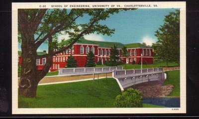 Virginia Postcard Engineering School U of VA Charlottesville