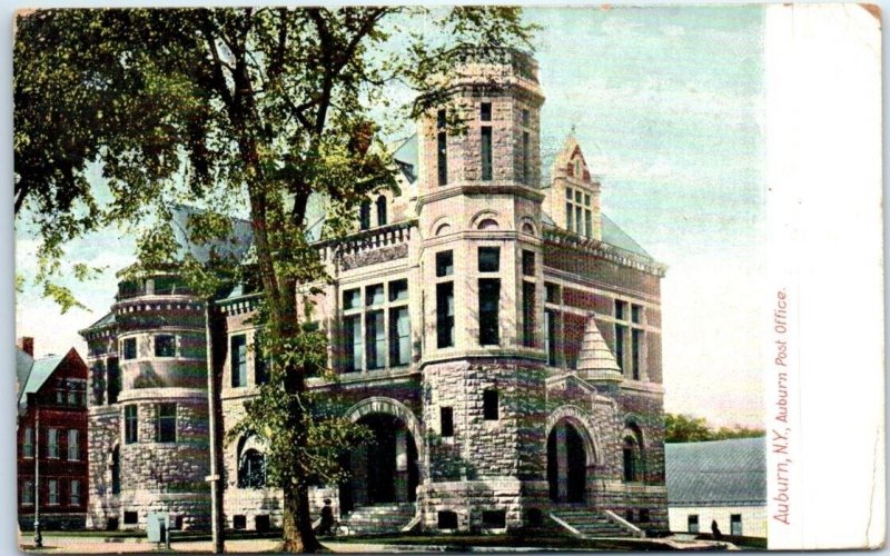 Postcard - Auburn Post Office, Auburn, New York, USA
