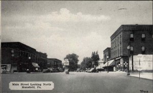 Mansfield Pennsylvania PA Main Street Vintage Postcard