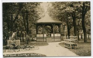 Band Stand Gillett Park Tomah Wisconsin 1908 RPPC Real Photo postcard