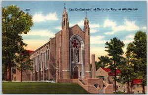 VINTAGE POSTCARD THE CO-CATHEDRAL OF CHRIST THE KING AT ATLANTA GEORGIA c. 1940s