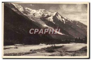 Old Postcard Chamonix and Mont Blanc