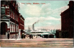 Postcard ON Windsor Ferry Landing Buggy Street View 1909 K65