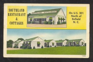 ENFIELD NORTH CAROLINA NC SOUTHLAND RESTAURANT LINEN ADVERTISING POSTCARD