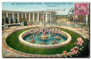 Old Postcard Deauville Beach flowery Interior of New Baths