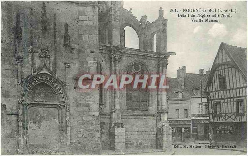 Old Postcard Nogent le Roi (E and L) Church Detail North Coast Old House