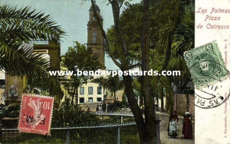 spain, Gran Canaria, LAS PALMAS, Plaza de Cairasco (1909) Stamps