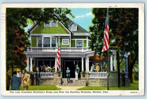 c1945 Marion Ohio OH Postcard President Harding's Home Museum Building Posted