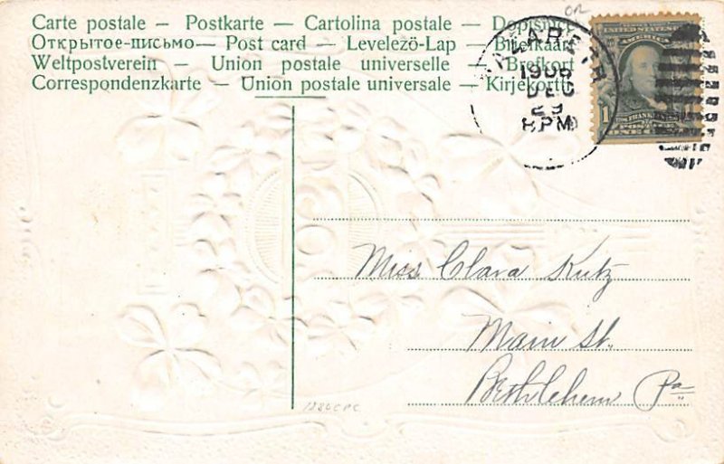 Happy New Year Year Date 1907 Postcard