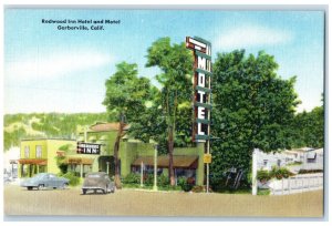 c1950's Redwood Inn Hotel and Motel Garberville California CA Vintage Postcard