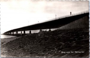 Netherlands Brug over Haringvliet Vintage RPPC C019