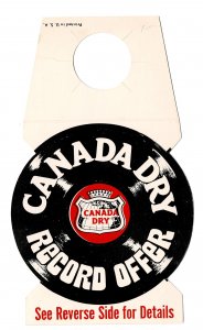 Canada Dry/Dey Bros Record Offer Door Knob Hanger hard to find - @3-1/2 X 6