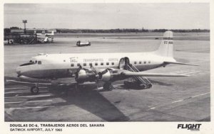 Douglas DC6 Trabajeros at Gatwick London Airport in 1965 Plane Postcard