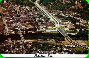 Easton Pennsylvania - Delaware River - Aerial View