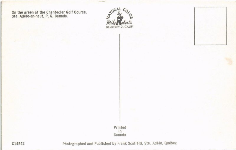 PC GOLF, SPORT, STE. ADELE EN HAUT, CHANTECLER COURSE, Modern Postcard (b46038)