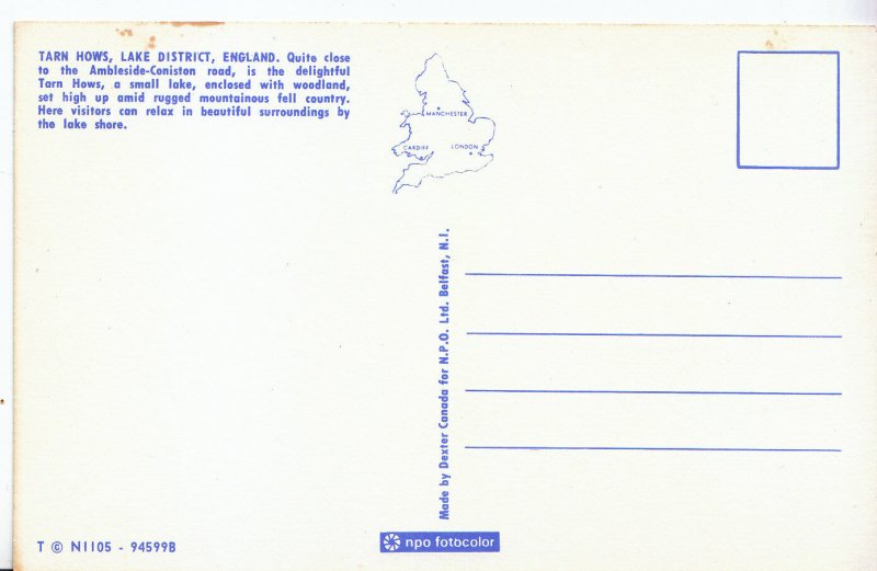 Cumbria Postcard - Tarn Hows - Lake District     A114