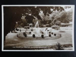 Hampshire BOURNEMOUTH Fountain Central Gardens c1920's RP Postcard by Excel 232