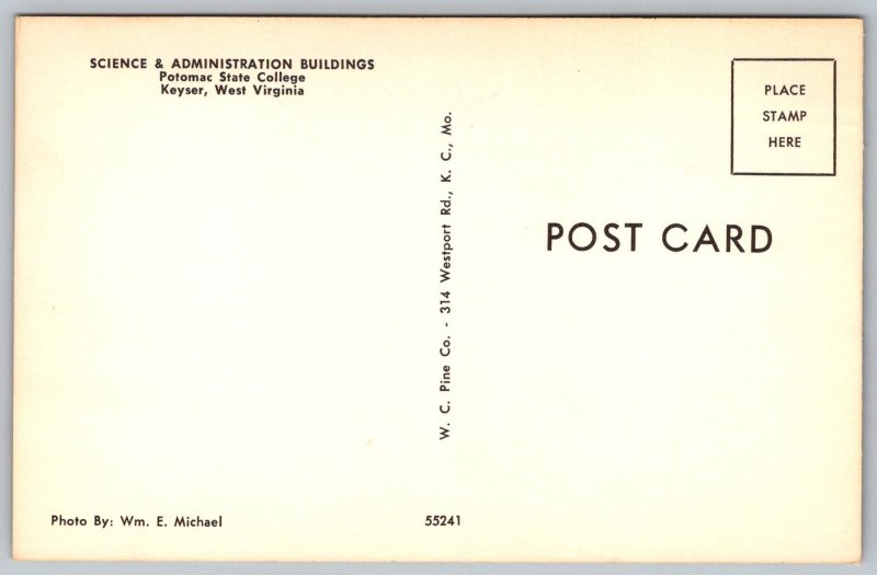 Science Admin Bldg Potomac State College Keyser West Virginia WV Postcard UNP