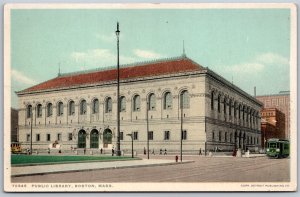 Vtg Boston Massachusetts MA Public Library 1910s View Old Unused Postcard