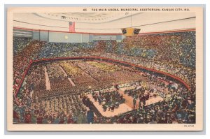 Postcard The Main Arena Municipal Auditorium Kansas City MO. Missouri