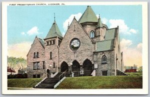 Vtg Ligonier Pennsylvania PA First Presbyterian Church 1920s View Old Postcard
