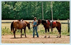 CAMP DAISY HINDMAN, Topeka KS ~ Kaw Valley GIRL SCOUTS Camp  Horses  Postcard