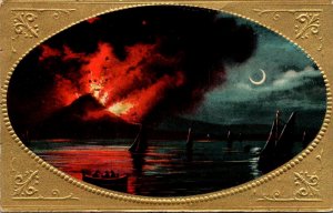 Italy Napoli and Vesuvius Erupting 1910