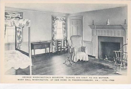 Virginia Fredericksburg George Washingtons Bed Room During Visits To His Moth...