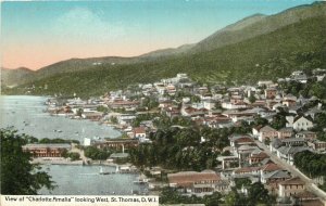 Vintage Postcard; View of Charlotte Amalia, St. Thomas D.W.I. unposted