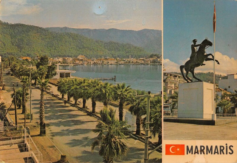 B108321 Turkey Marmaris Turkiye Promenade Statue Horse real photo uk