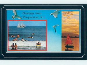 Unused Pre-1980 BEACH SCENE Misquamicut Rhode Island RI hn3381@