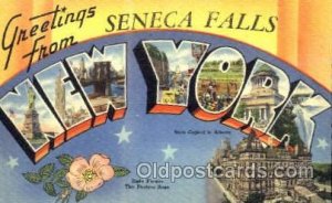 Greetings From Seneca Falls, New York, USA Large Letter Town Unused 