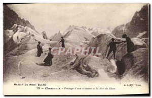 Postcard Old Passage of Chamonix Mountaineering & # 39A rift has sea ice