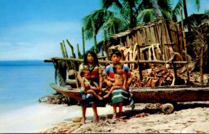 Panama San Blas Indians In Colorful Dress