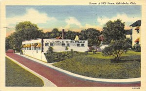 Ashtabula Ohio 1952 Postcard C.L. Carle Wholesale House Of 3000 Items