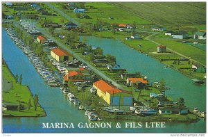 Aerial View of Marina Gagnon & Fils Ltee, Lac Champlain, Quebec, Canada, PU-1989