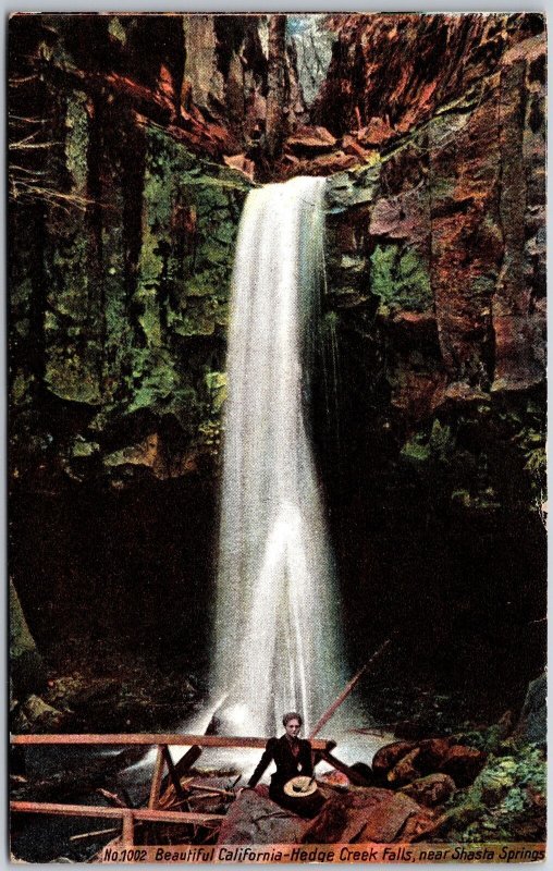 1911 Shasta Springs CA-California, Hedge Creek Falls, Cascading Waters, Postcard