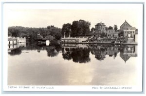 c1920's Swing Bridge River View Annabelle Huntsville Ontario RPPC Photo Postcard