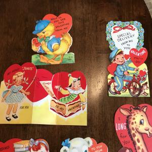 10 Kiddie Valentines - Cute Animals, Uncle Sam, Clown, Clock, Children, Giraffe