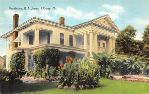 Albany, GA Georgia   R.L. JONES RESIDENCE Large Home  ca1940's Linen Postcard