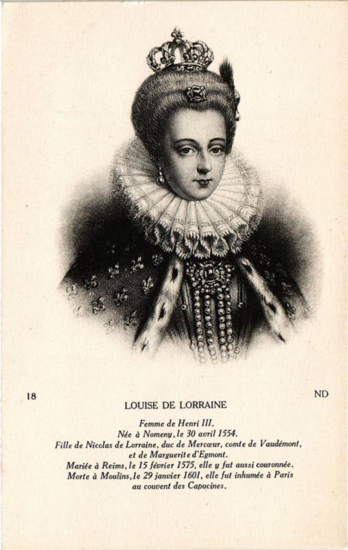 CPA Louise de Lorraine, Femme de Henri III Royalty Nobelty (314319)