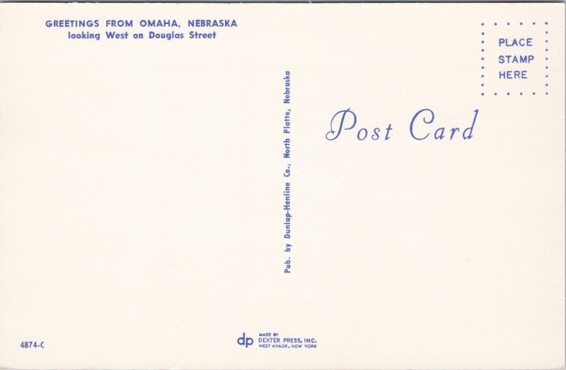 Greetings from Omaha Nebraska Woolworths Natelsons Herzbergs Unused Postcard H34