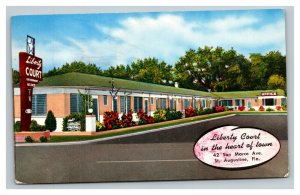 Vintage 1958  Advertising Postcard Liberty Court Motel St. Augustine Florida